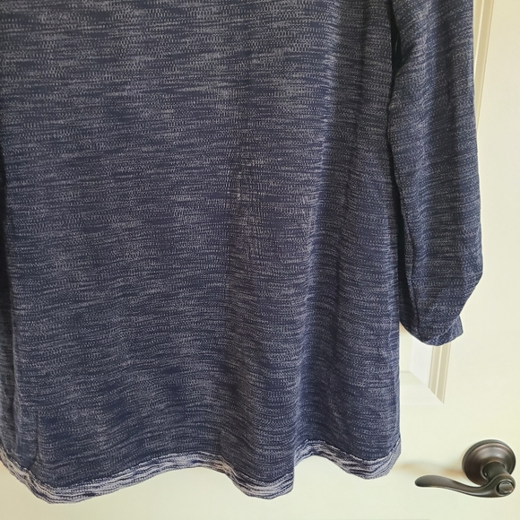 Soft Surroundings Blue Split Cowl Neck Long Sleeve Tunic Sweater Medium - Picture 8 of 11